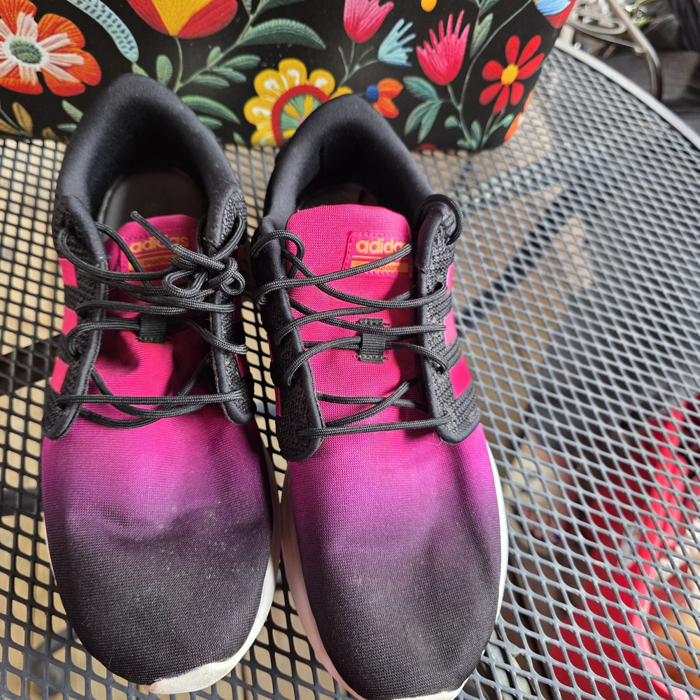 Adidas Women's Vibrant Pink and Black Sneakers
